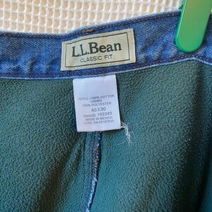 LL Bean Men’s fleece lined pants 40x30 Denim Jeans